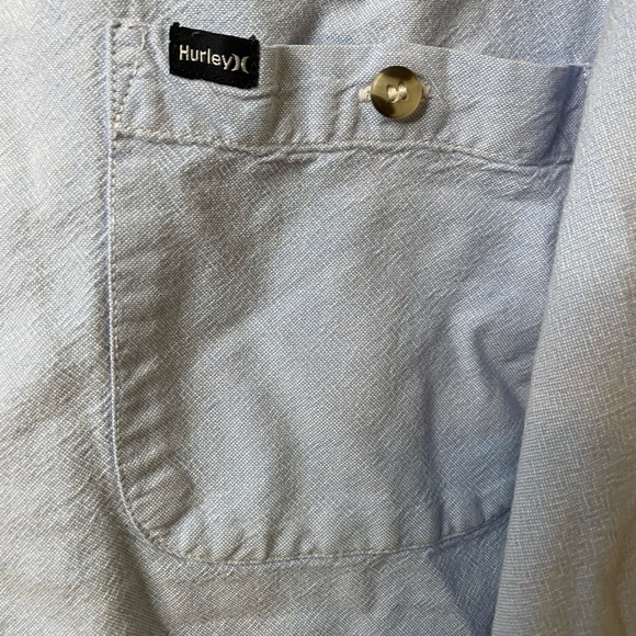 Hurley Women’s Button Down Casual Long Sleeve Light Blue - Picture 3 of 10